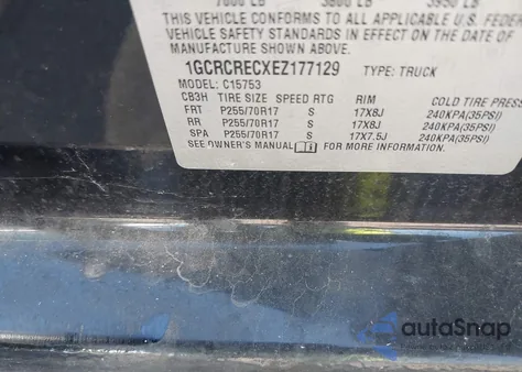 2014 Chevrolet Silverado 1500 1Lt from USA, damaged, VIN 1GCRCRECXEZ177129